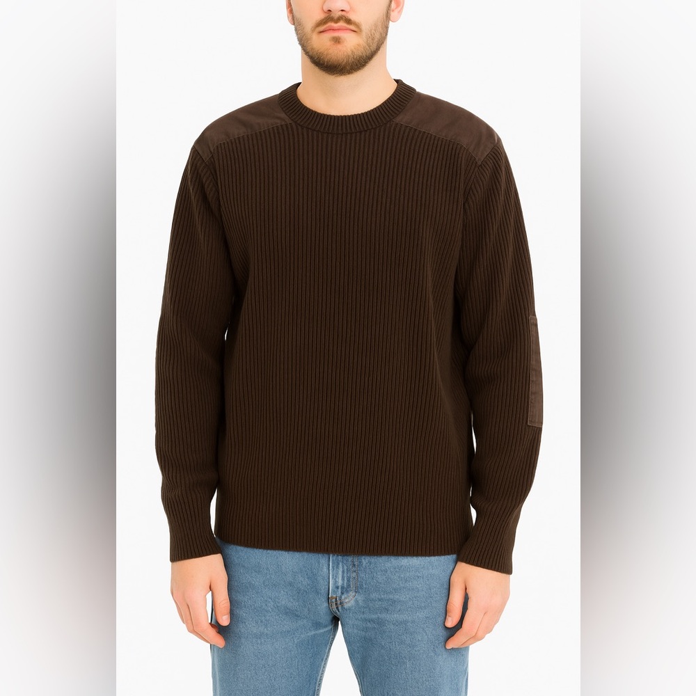 Vintage Eddie Bauer Sport Shop Men’s Brown Ribbed Cotton Sweater Size XL Tall